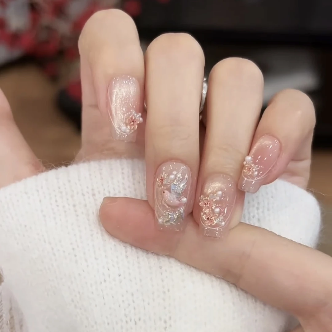 【百灵鸟】掐丝工艺小鸟雕花新品设计定制穿戴甲