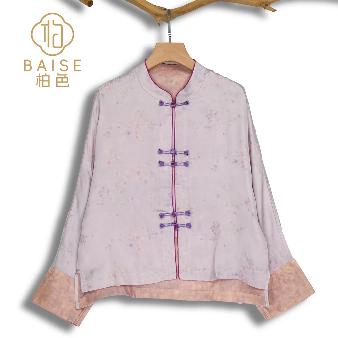 中式开衫复古盘扣传统改良花色春季女装宽松上衣2637