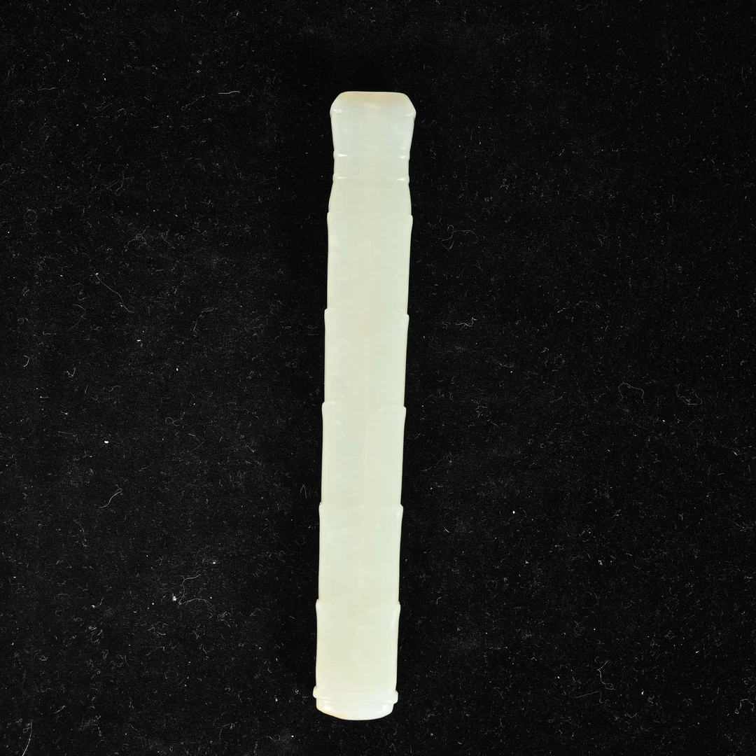 明代白玉受沁柄形器/LGT.15905/集萃斋