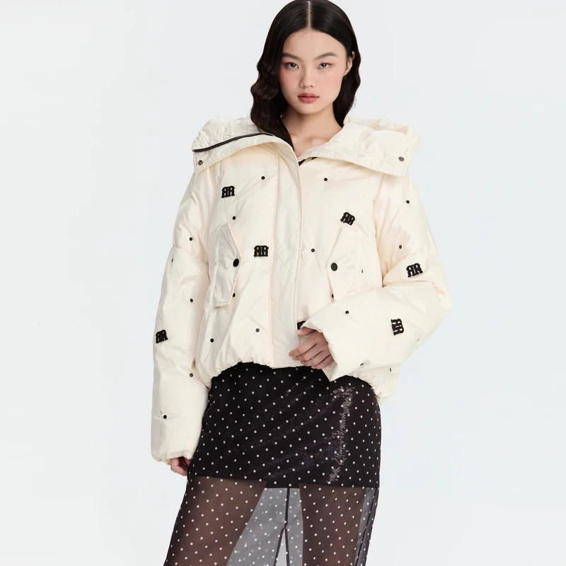 【赵老板专属】REVAN芮范质感短款白色羽绒服RM90501258