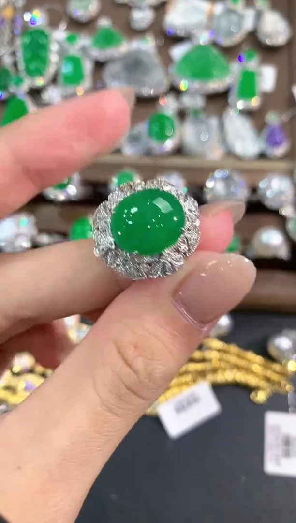 【福公子】春日珠宝-翡翠戒指18K金镶嵌-多样性一件发货-108