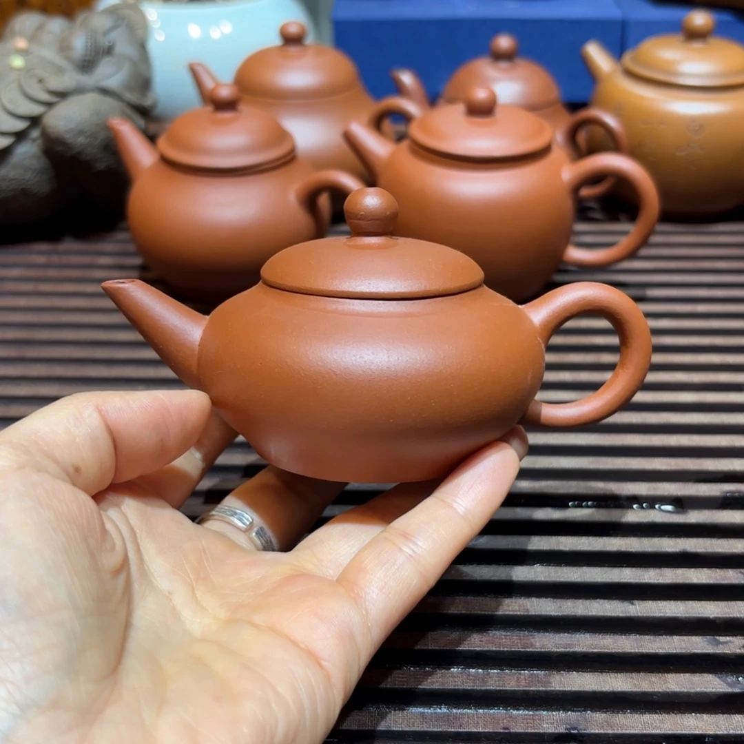 茶壶紫砂紫砂壶九十年代红泥神灯水平100cc