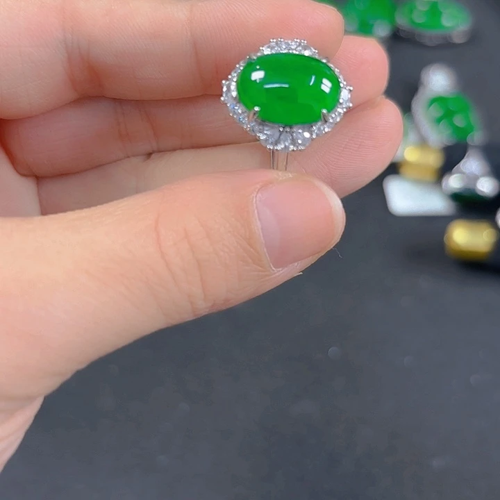 翡翠银S925镶嵌吊坠(不含链)