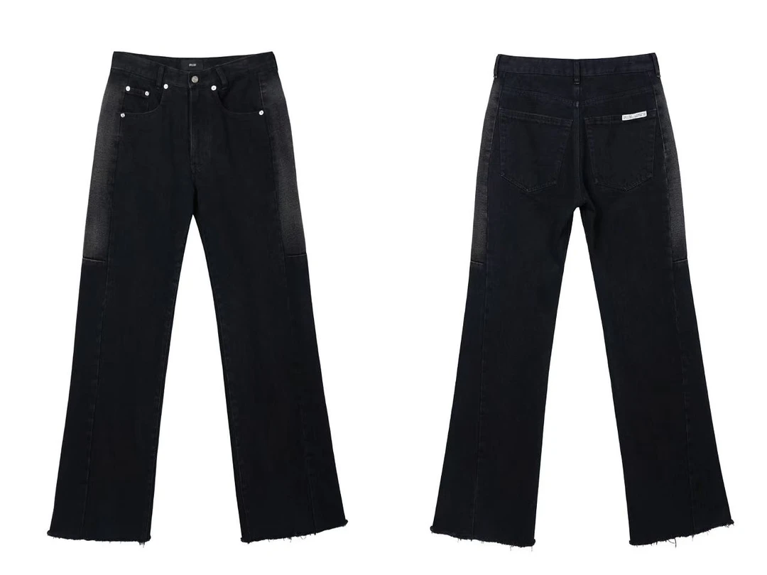 折扣 Spell 正品无退换 水洗拼色牛仔裤 宽松显瘦