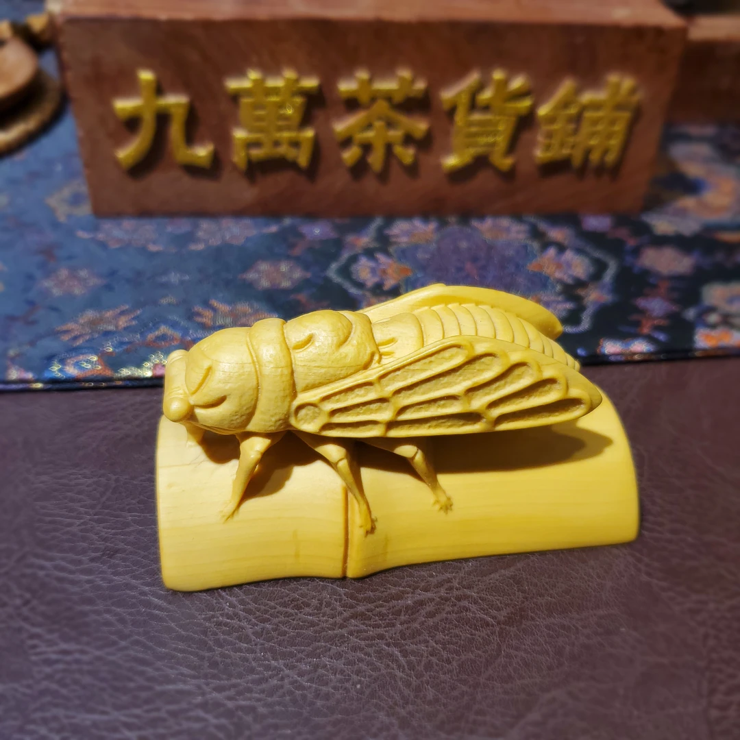 黄杨木雕摆件一鸣惊人