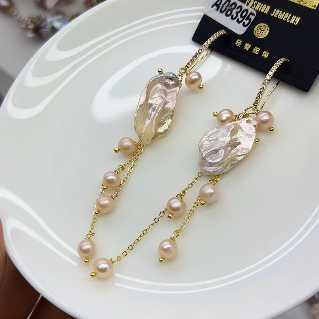 耳饰淡水珍珠银S925镶嵌