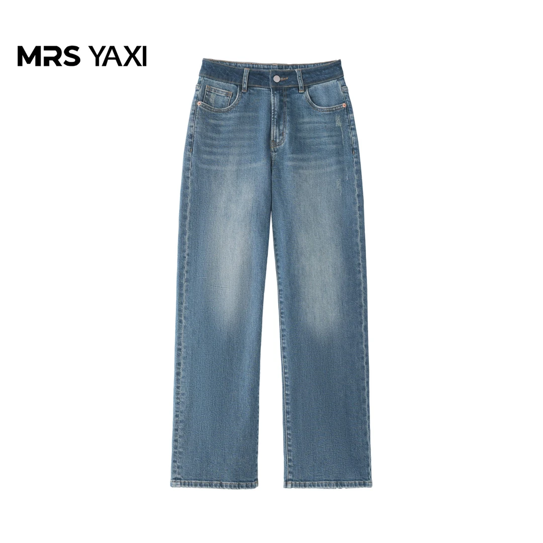 Mrsyaxi复古水洗红标牛仔裤YX5082110