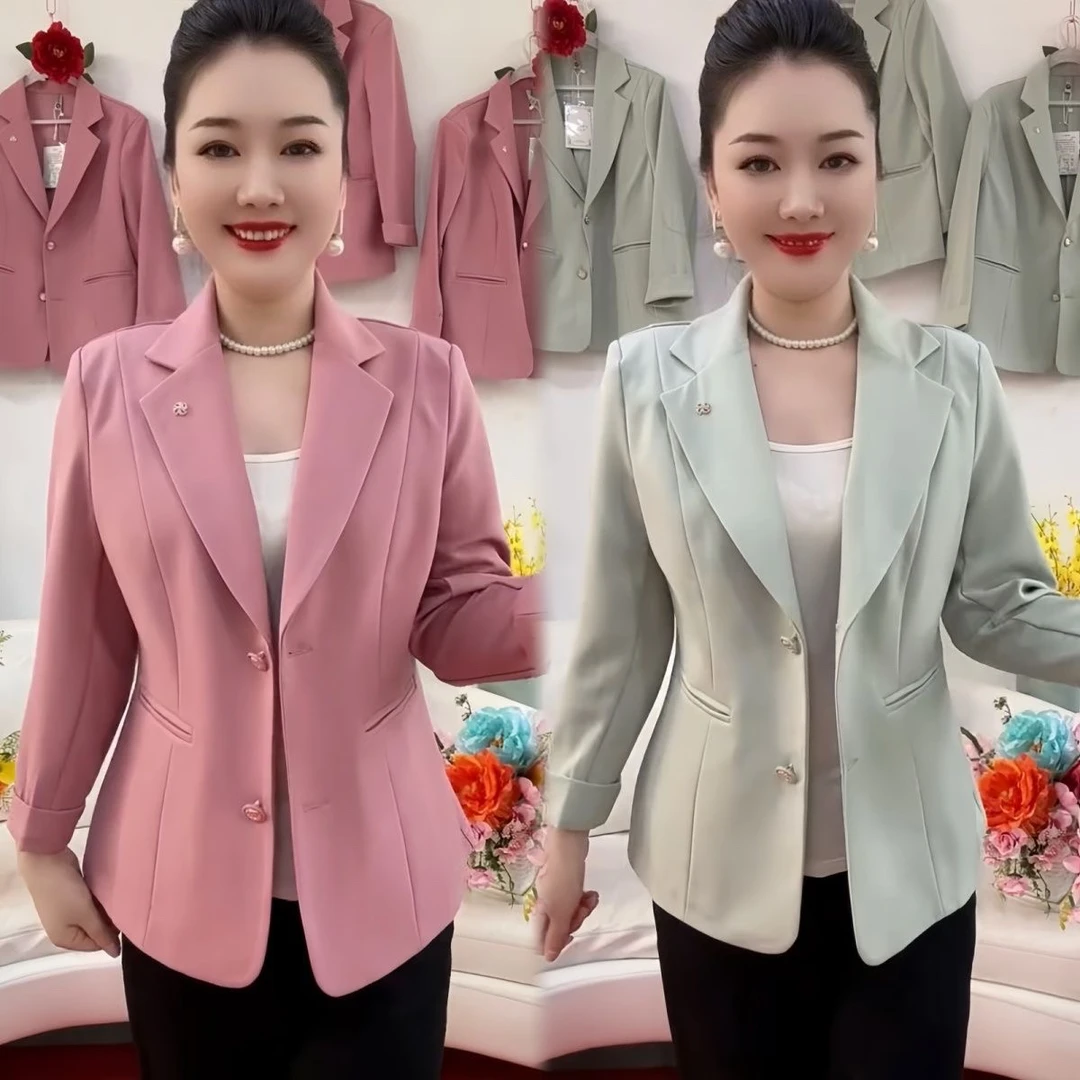 2025年气质减龄西服春夏季薄款半衬彩色修身时尚精品西装外套爆款