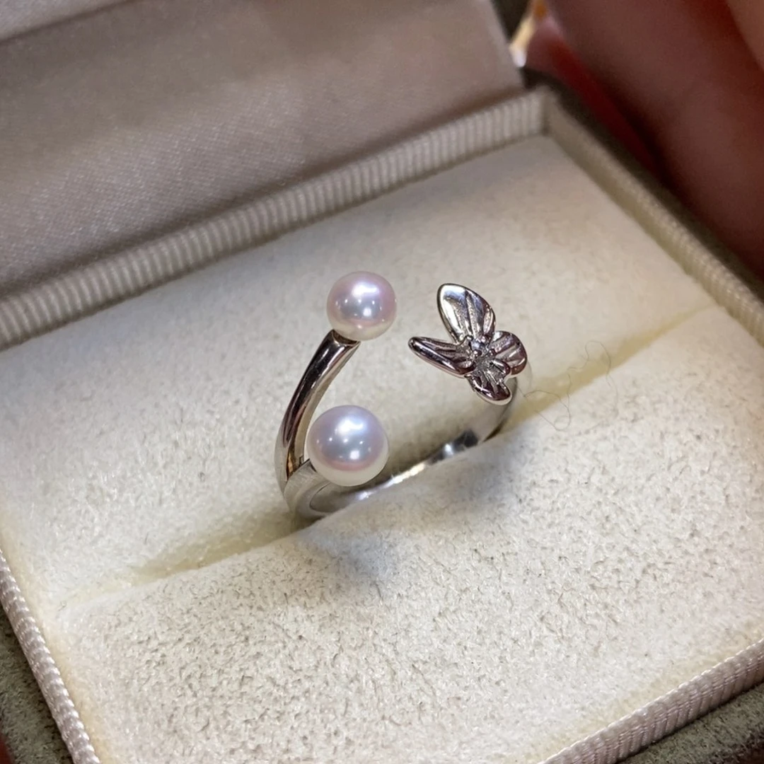 淡水珍珠戒指银S925镶嵌