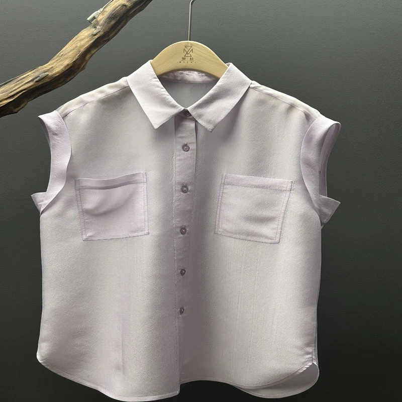 墨枝气质显白翻领纯色百搭衬衫S9009795