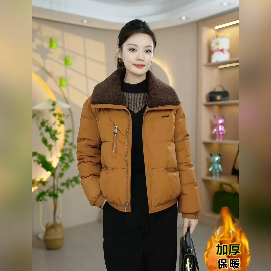 冬季新款加厚保暖外套大码女装时尚短款休闲宽松百搭女士韩版外套