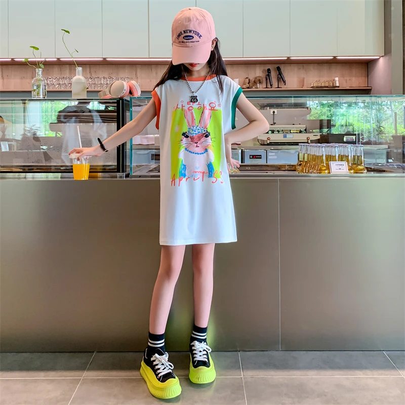 女童夏装连衣裙2025新款洋气时髦中大童女孩儿童韩版休闲背心裙子
