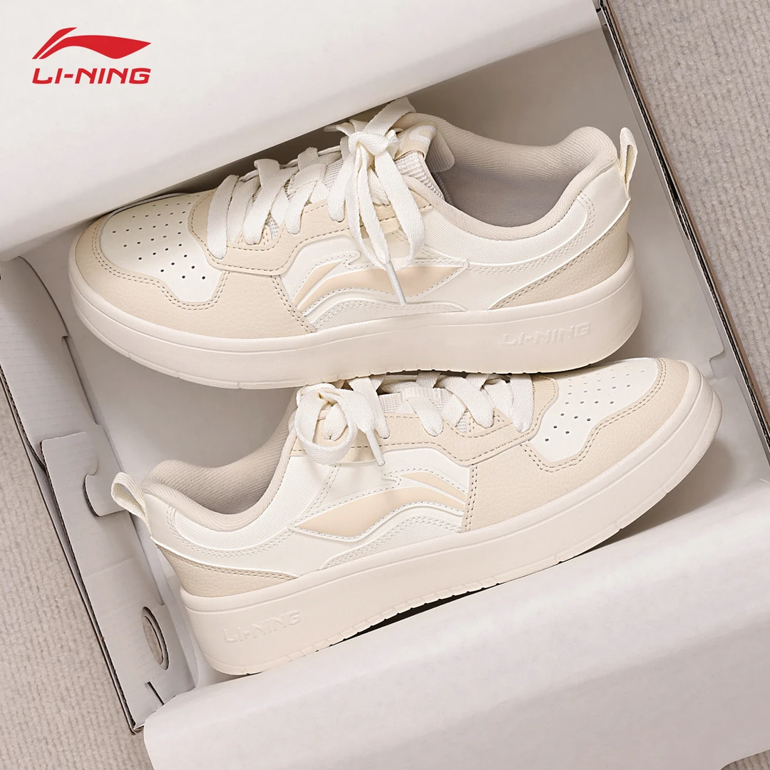李宁初云板鞋女鞋2025春季新款低帮透气运动鞋百搭潮鞋休闲女鞋子