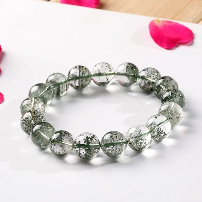 非金属仿水晶手链 天然绿色水晶手串饰品/高端小卡数水晶四季幽灵