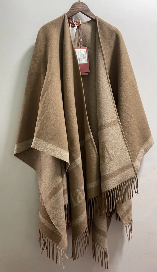 未使用 MaxMara 【兔子姐姐】 25年流苏高级灰斗篷披风