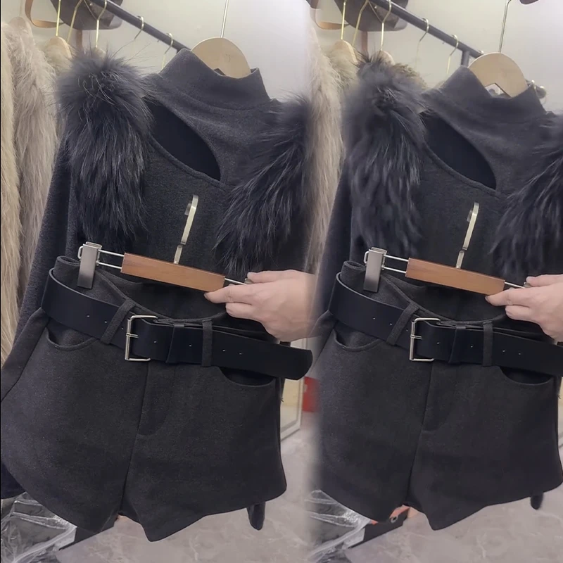 2025秋冬新款时尚显瘦气质网红高档套装女高级百搭宽松大码两件套