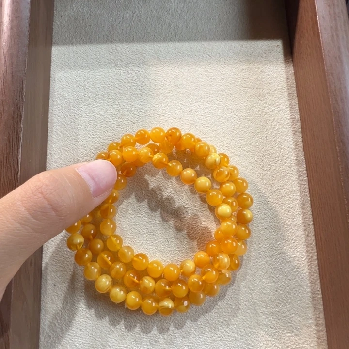 蜜蜡未镶嵌手串7mm蜜蜡手串