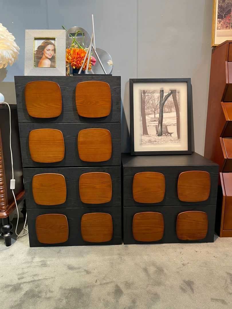 巧克力卡门柜实木储物斗柜模块化自由组合收纳柜子