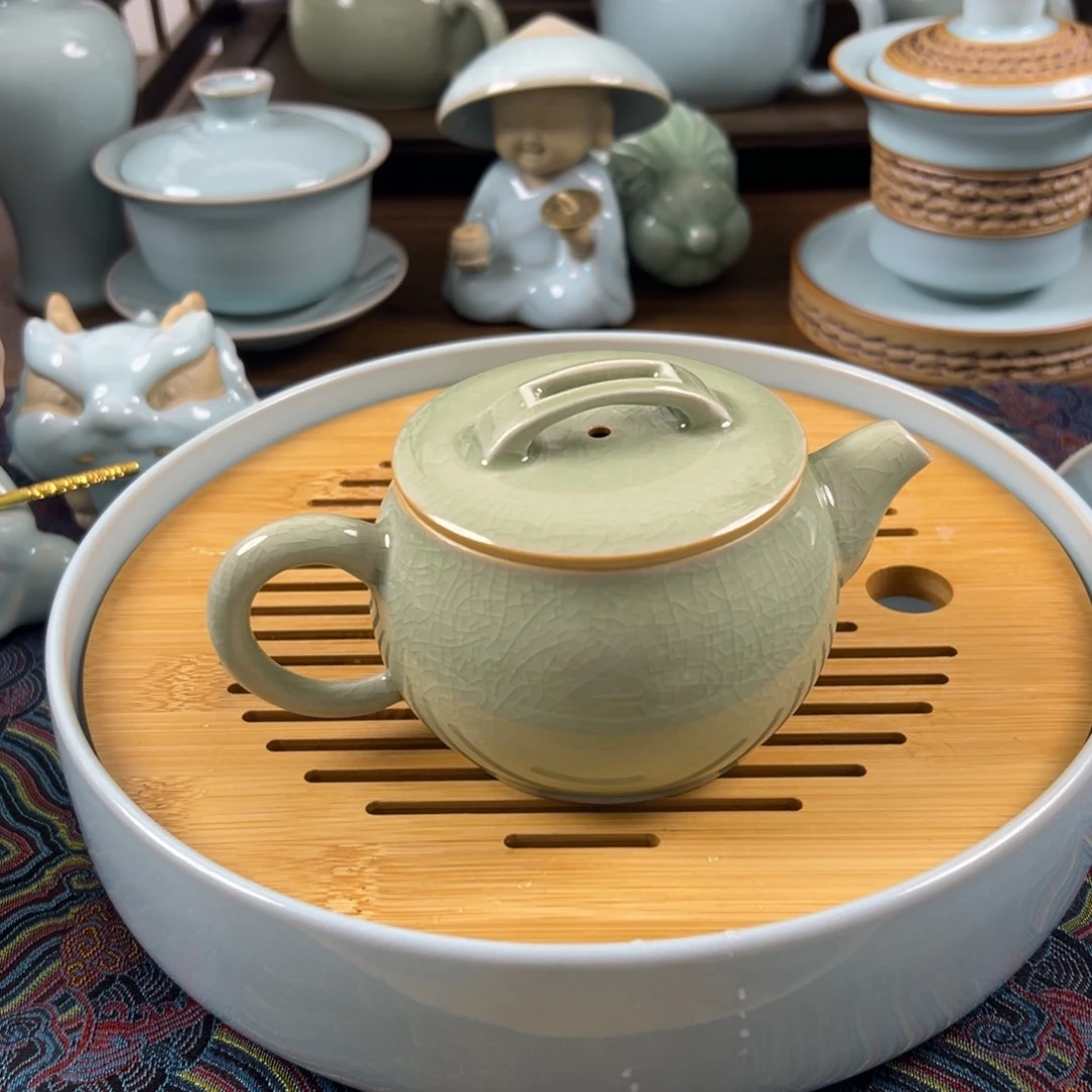 瓷壶原矿釉水汉瓦壶微瑕
