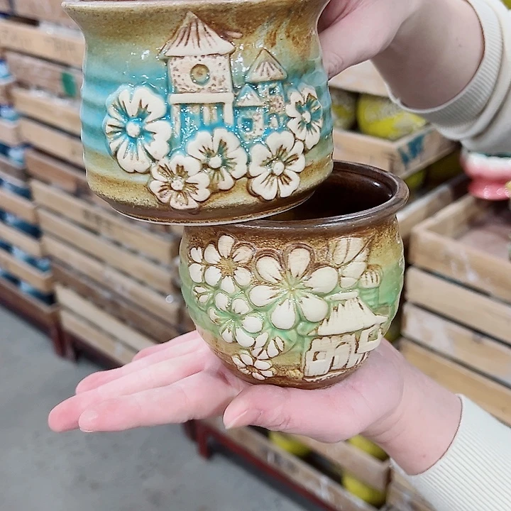 有孔，凑单福利满10元发货陶瓷多肉花盆！