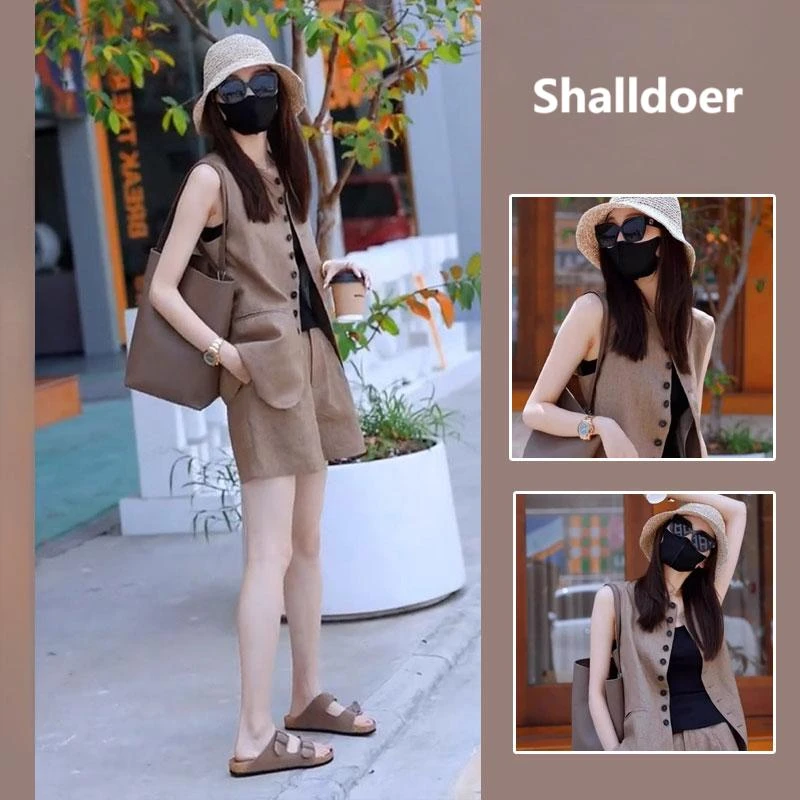 时尚短款气质女装2025新款盐系轻熟洋气短裤女搭配一整套两件套装