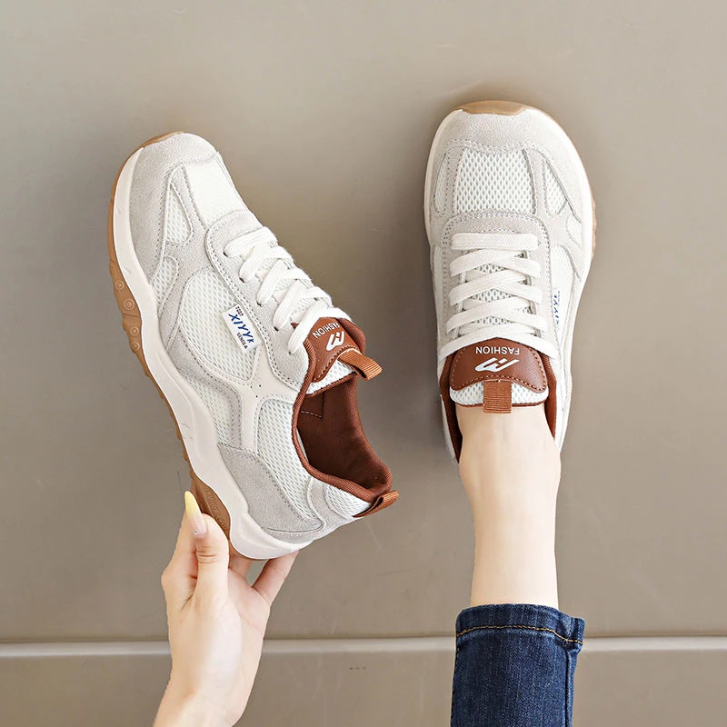 交叉绑带秋季平底夏季透气拼色时尚休闲鞋浅口鞋子