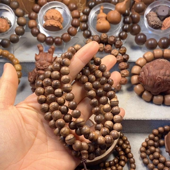 A***n檀香木手串/手链老山檀奶香味虎皮纹0.8