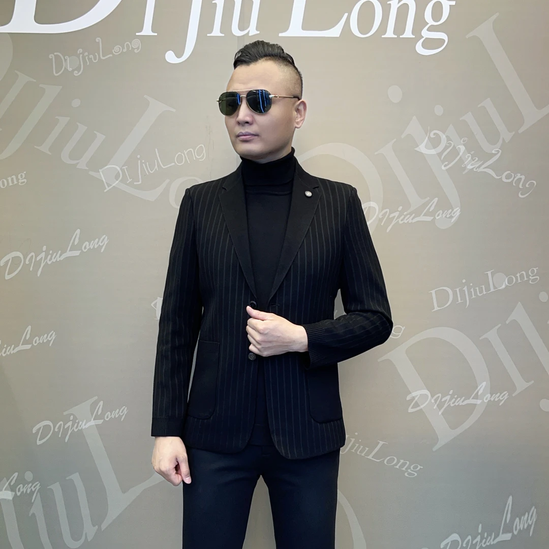 【帝九龙】25年春季新款时尚轻奢欧韩男装针织款休闲西服8828558