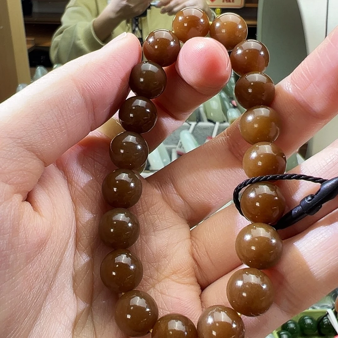 和田玉未镶嵌手串金山糖10