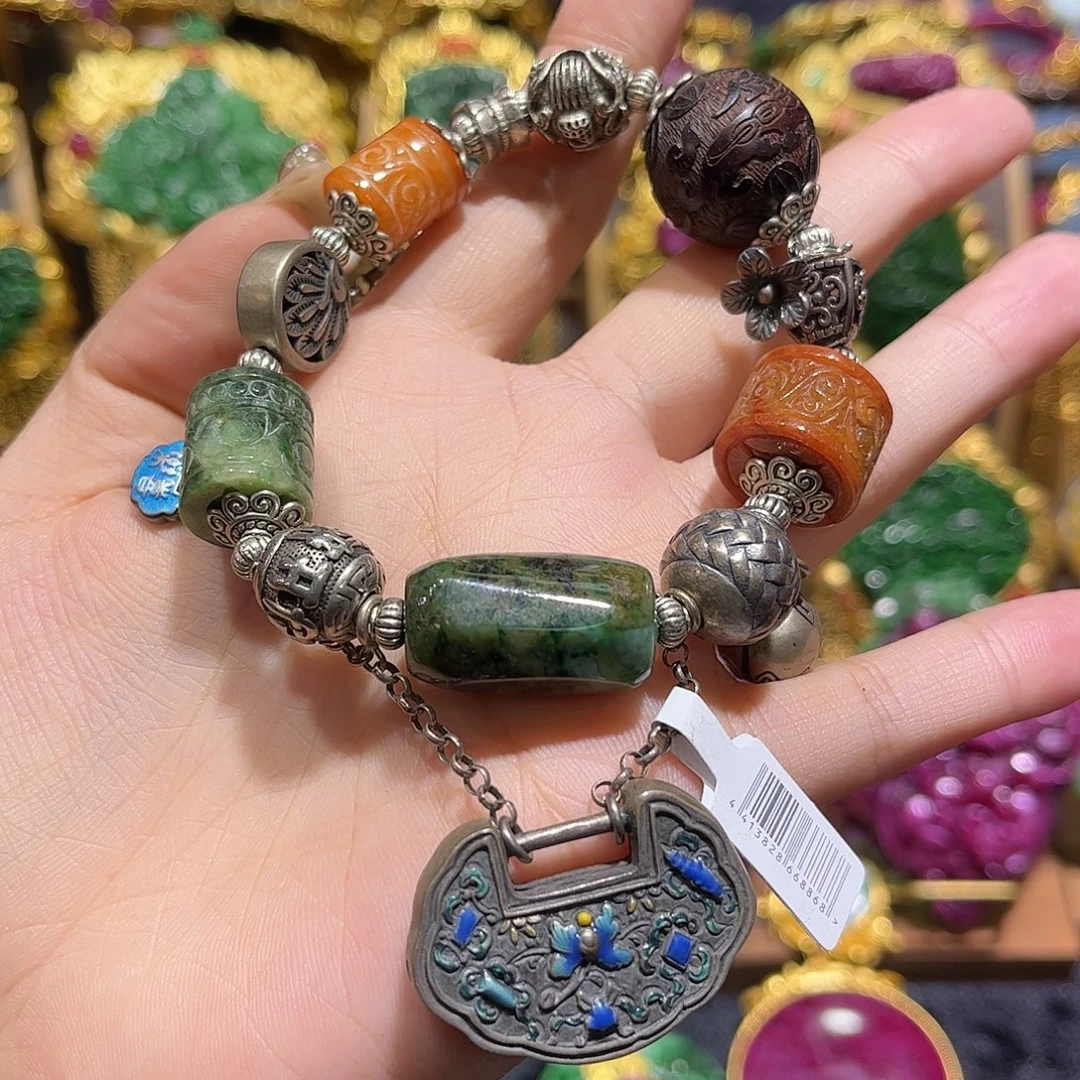 银S925镶嵌手链翡翠