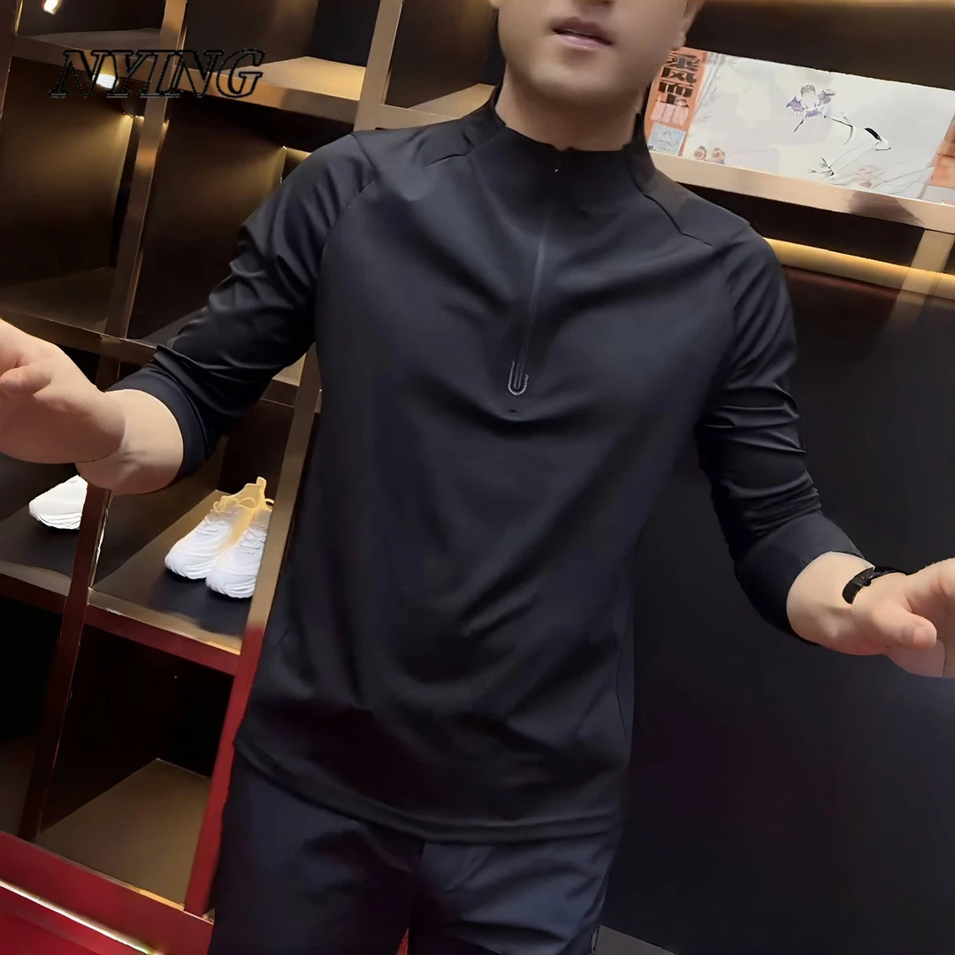 NYING卫衣男2024年秋冬季新款时尚休闲半拉链户外百搭休闲卫衣男