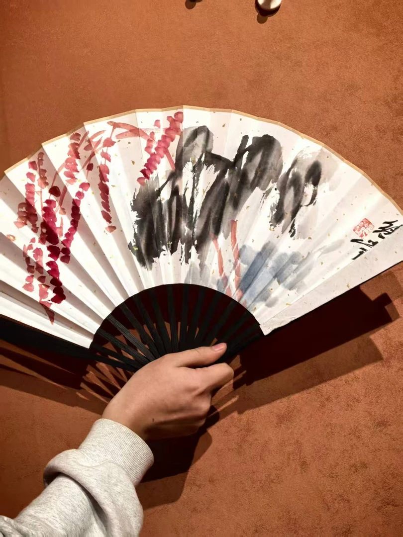 随机绘画书法扇面