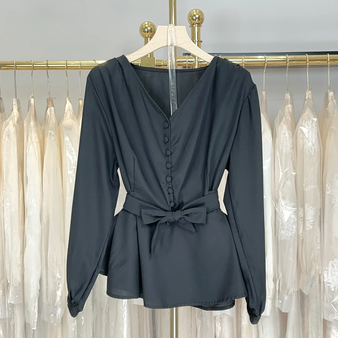 【RG2589】2025年春装新款时尚气质百搭减龄显瘦新款女装小衫