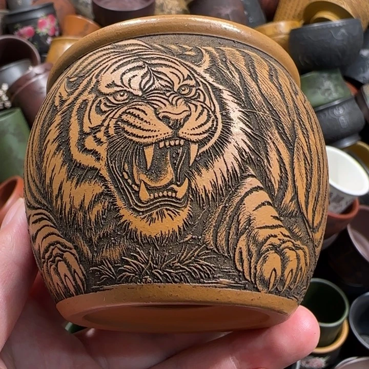 茶杯绿泥全手工紫砂