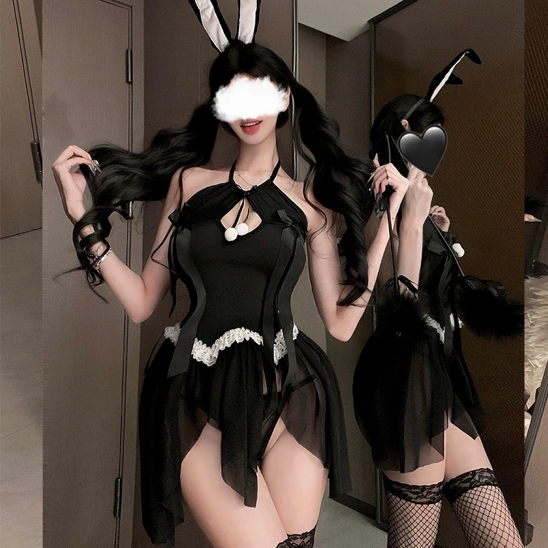 兔女郎制服纯欲风吊带裙学生cos套装