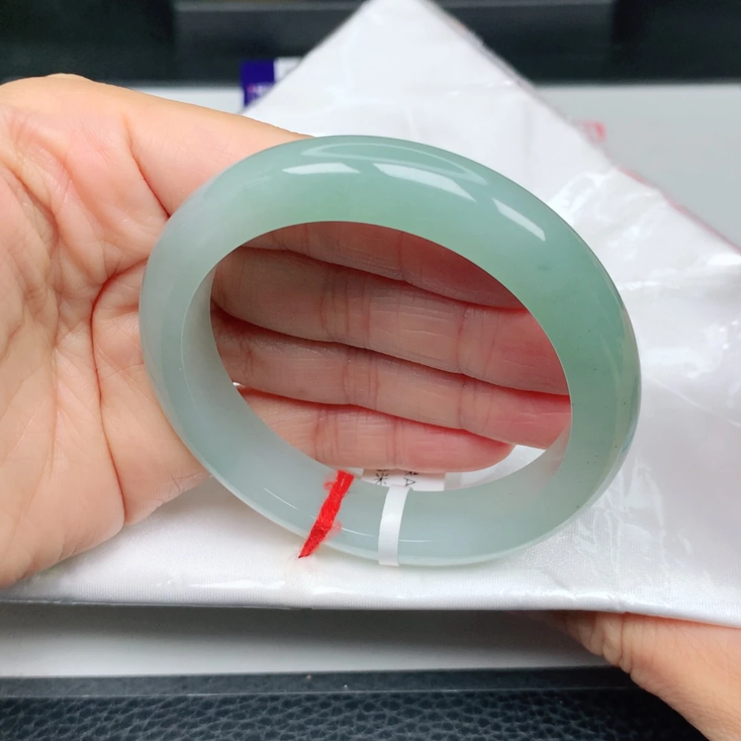 未镶嵌手镯翡翠冰胶湖水绿40