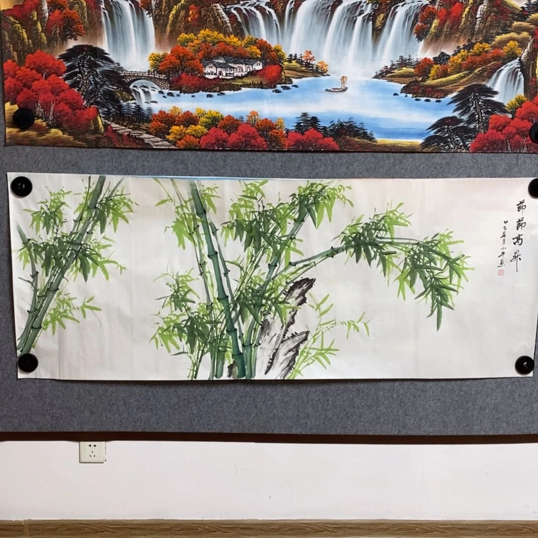 国画解*影1.8米长的绿色竹子