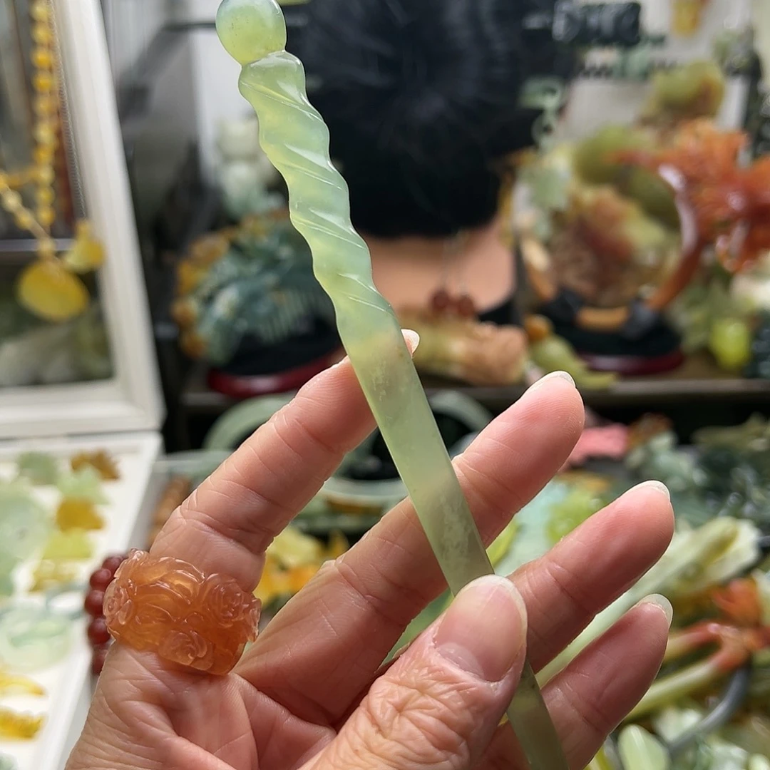 蛇纹石玉发饰合金