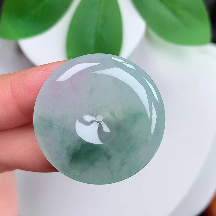 颈饰未镶嵌翡翠平安扣 32.4x5.5mm