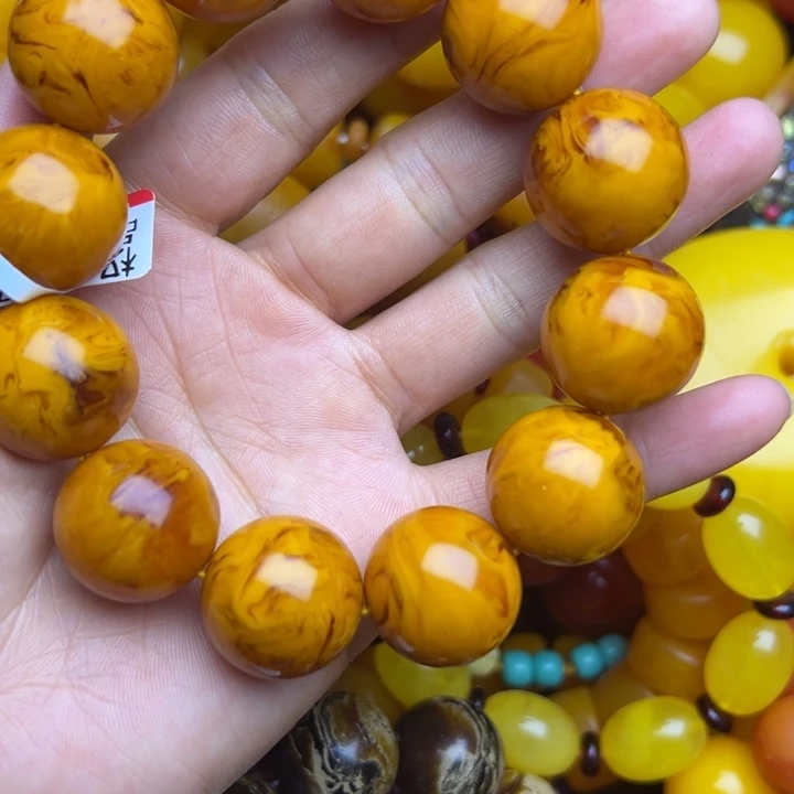 琥珀未镶嵌手链蜜蜡