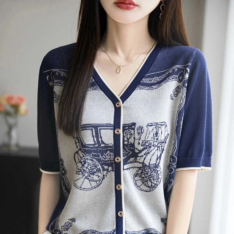 复古老爷车 天丝莱赛尔 单排扣短袖夏季 晾感透气舒服