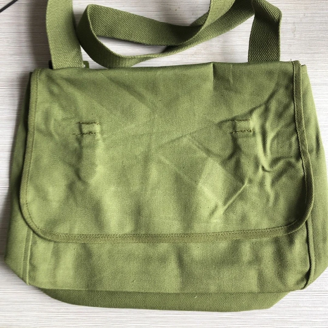 老货绿色帆布挎包耐磨