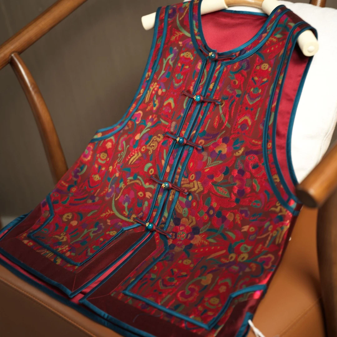 『徽音』新中式满分桑蚕丝国风宽松气质马甲DHWQ6403