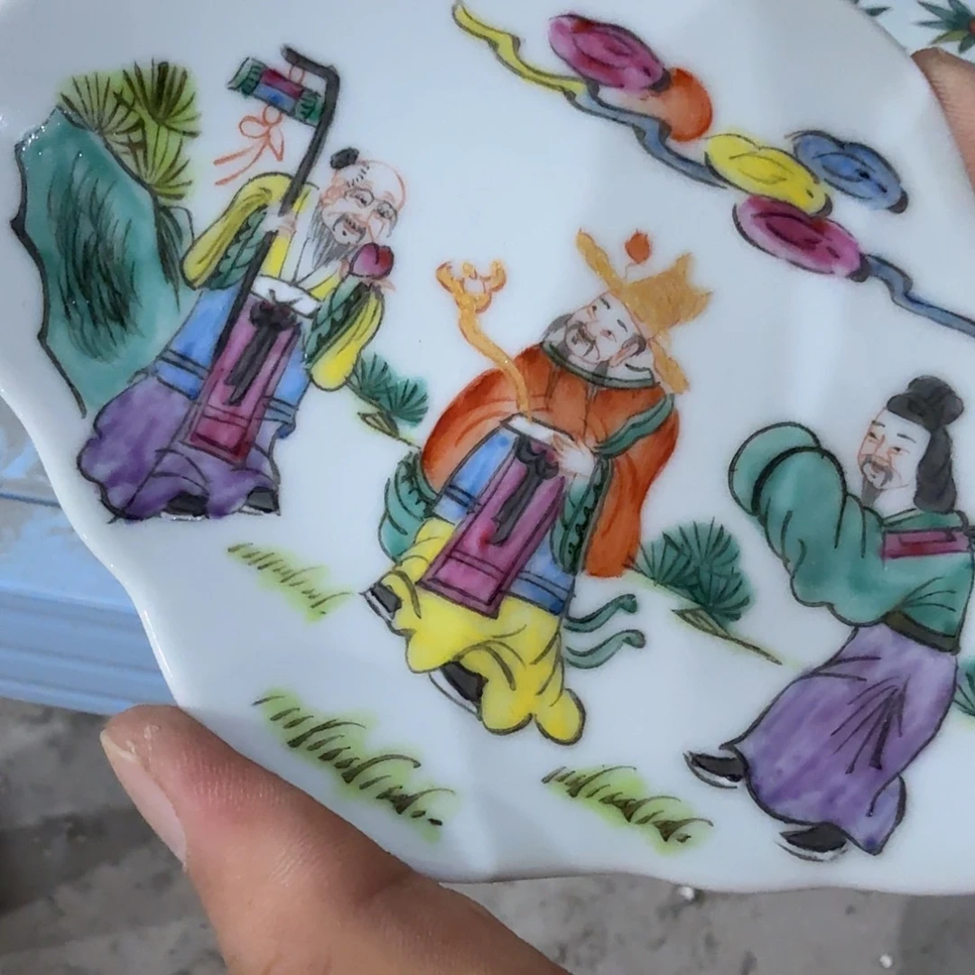 瓷片摆件手绘瓷器处理