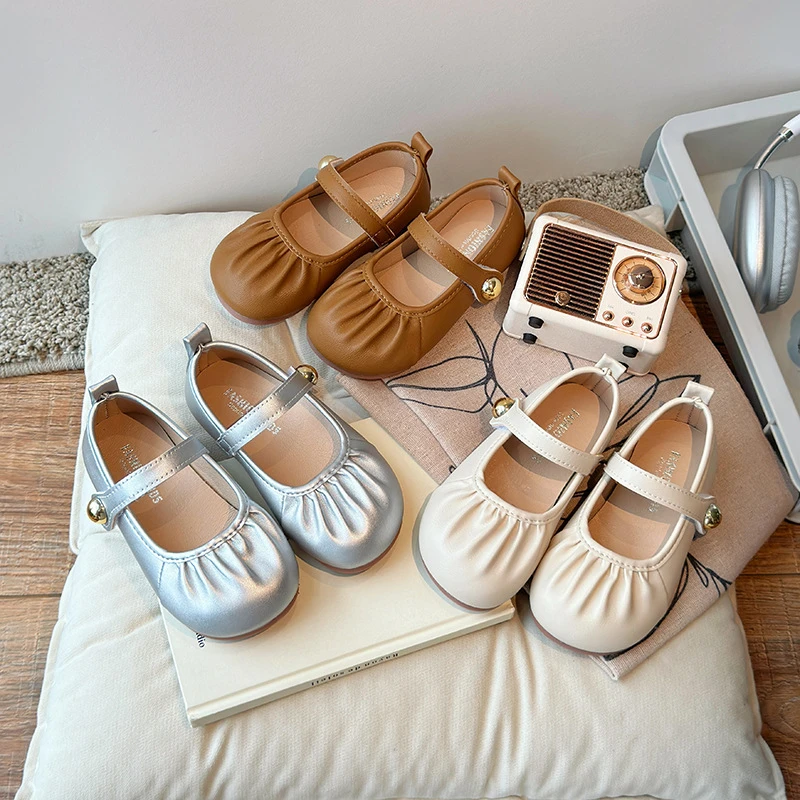 女童公主鞋2025春秋新款软底小皮鞋女孩小香风时尚单逗逗鞋子8911