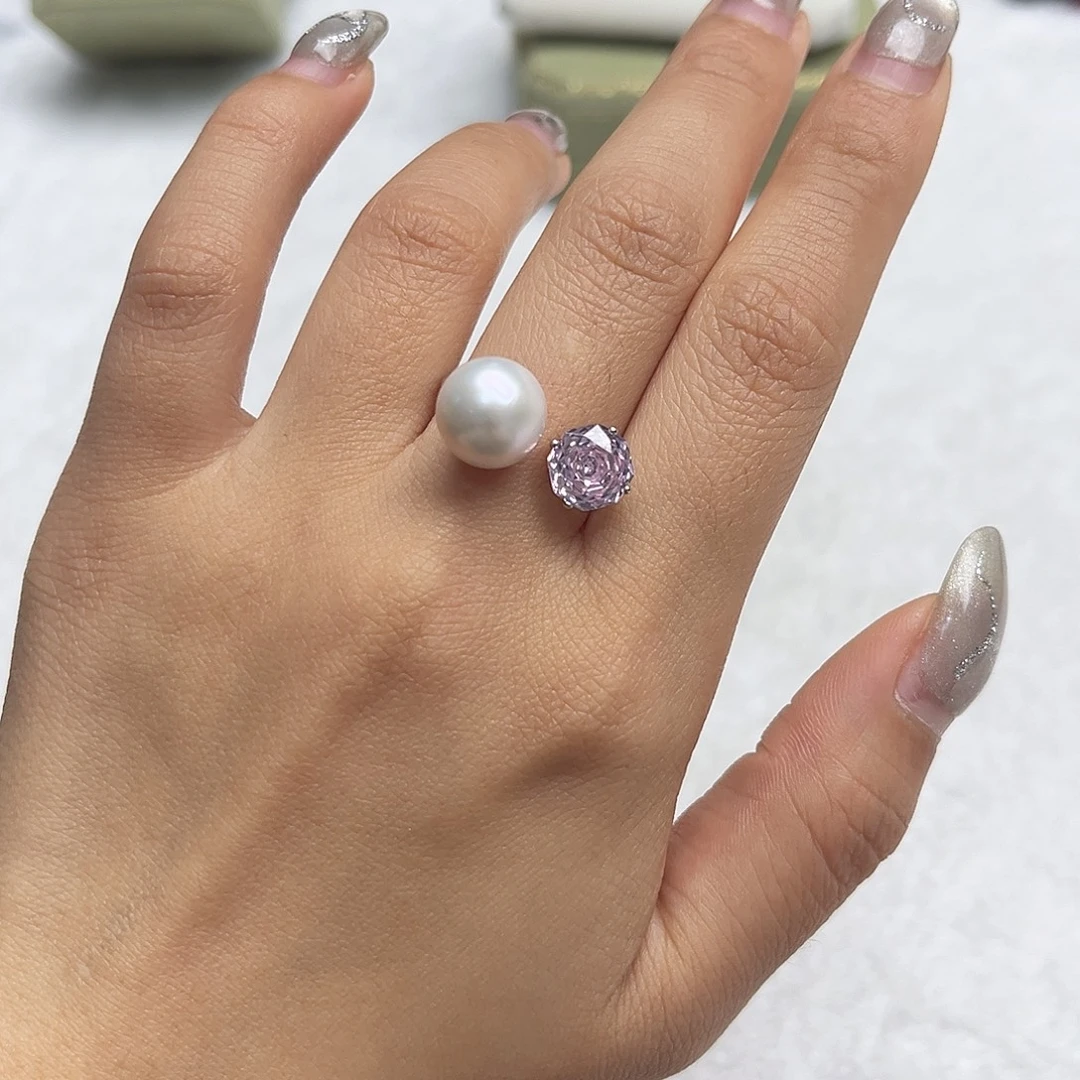 戒指淡水珍珠银S925镶嵌