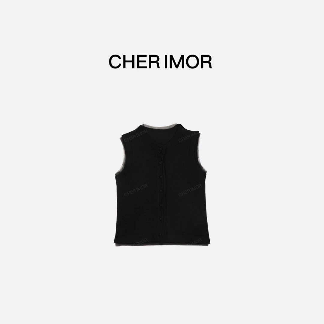 CHER IMOR【蕾丝纱】新款百搭薄纱背心开衫上衣 68028 Hi Fortune