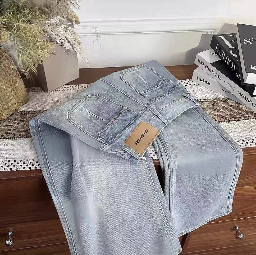 【运险 莱赛尔】夏季超薄款牛仔裤女窄版弯刀裤宽松显腿长