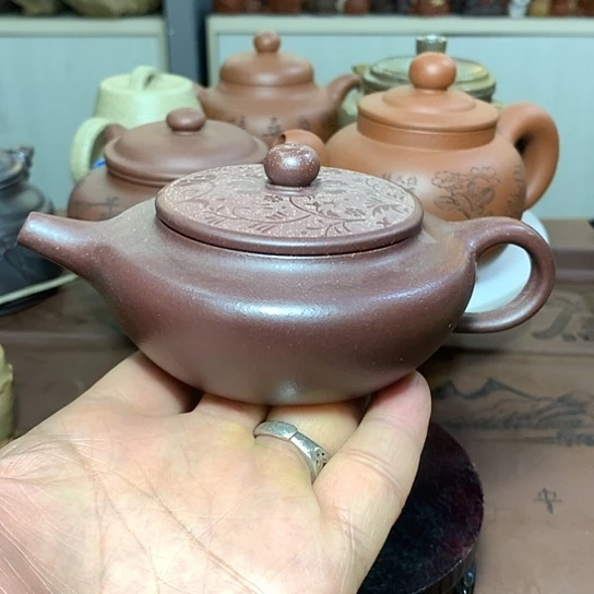 壶紫砂原矿紫玉金砂全手工制作