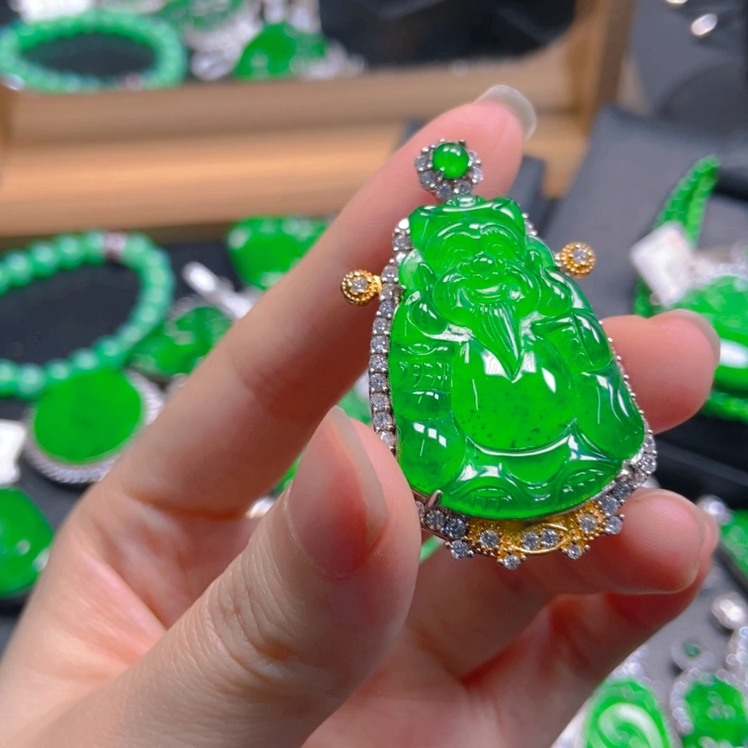 翡翠银S925镶嵌吊坠(不含链)